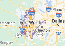 fort worth tx map